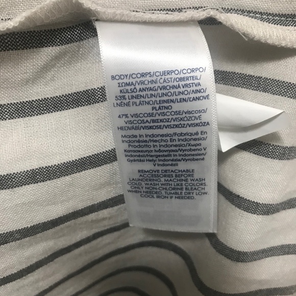 Chaps Petite Striped Linen-Blend Shirtdress. SP - Picture 11 of 15